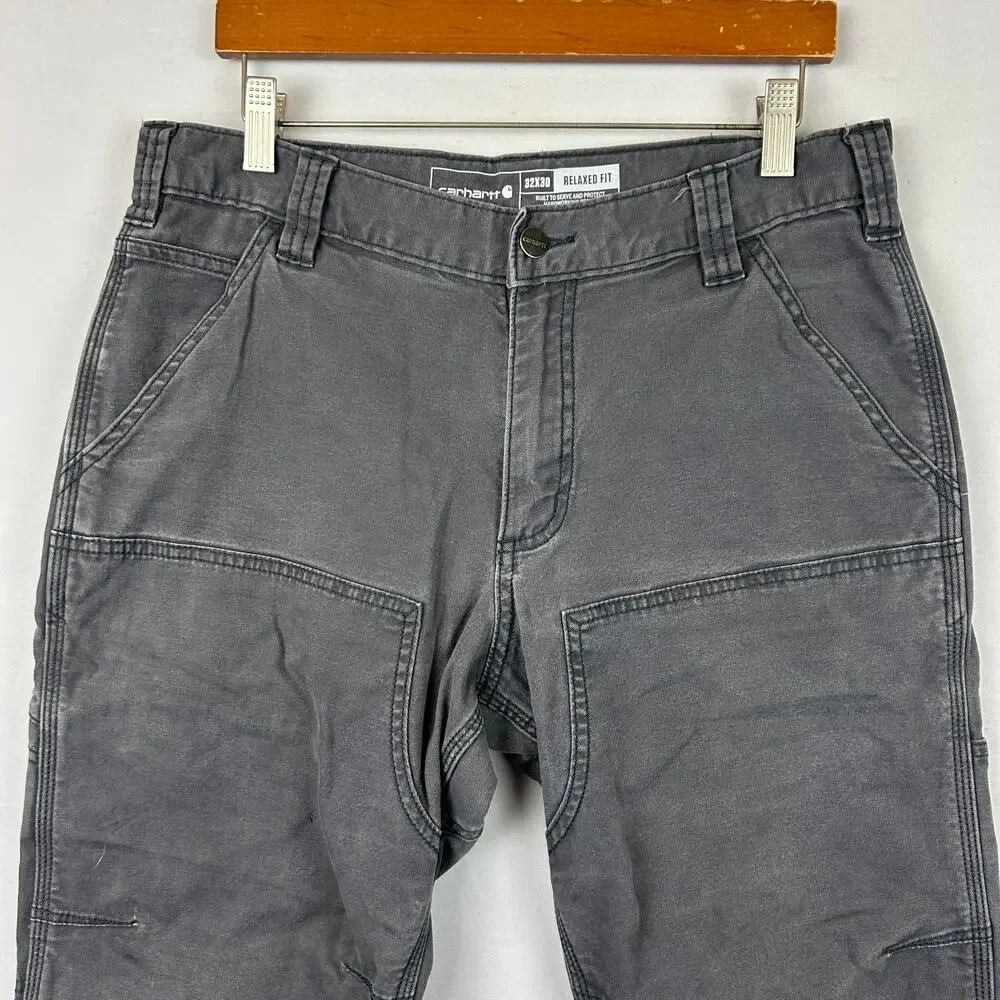 Carhartt Rugged Flex Canvas Double-Front Pant Shadow Size 32x30 (Measures 32x29)